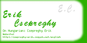 erik csepreghy business card